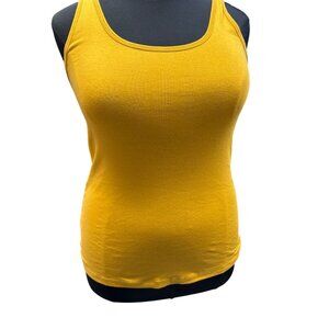 Ava & Viv Womens Yellow Tank Top Sleeveless Scoop Neck Stretchy Knit Size 1XL